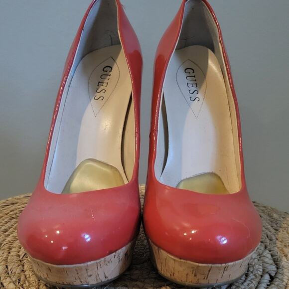 Guess Women's Coral Faux Leather Platform Heels Pumps 7.5 Pre-owned - Picture 3 of 6